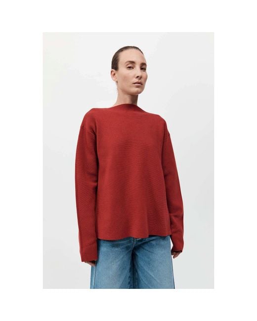 St. Agni Red Scarf Jumper