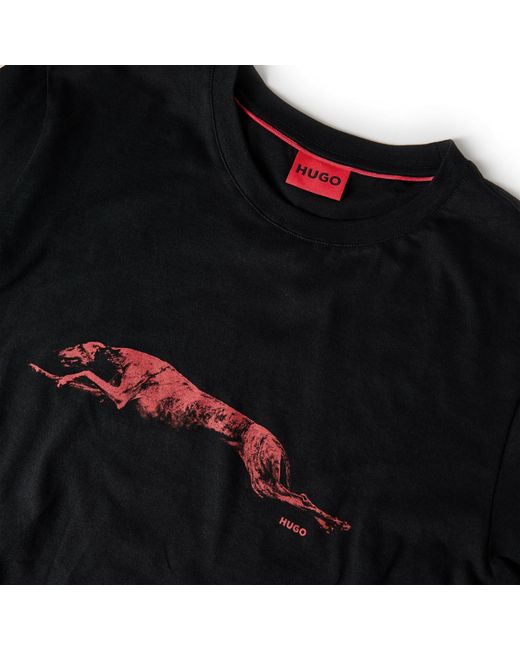 HUGO Black Didug Regular Fit T-Shirt for men