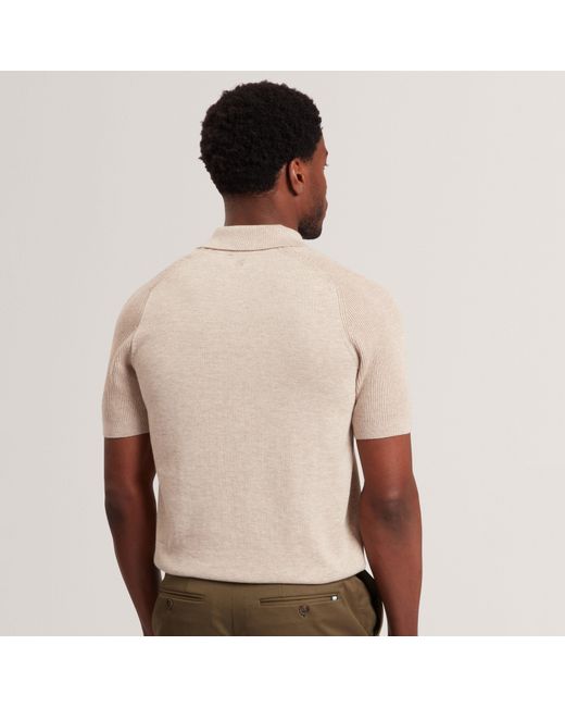 Ted Baker Natural Short Sleeve Polo Shirt for men