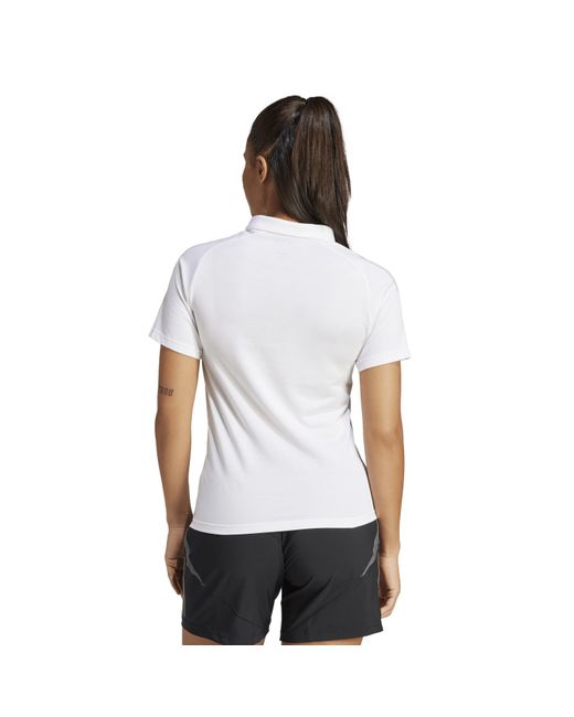 Adidas White Tiro24 Collared Neck Short Sleeve Polo Shirt