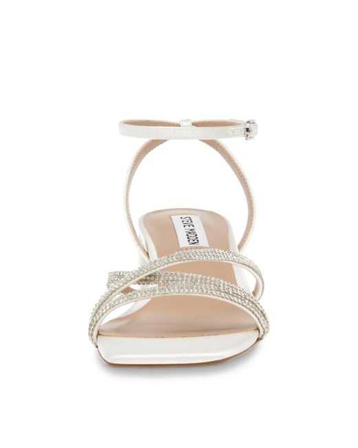 Steve Madden White Gabby Block Heel Court Shoes