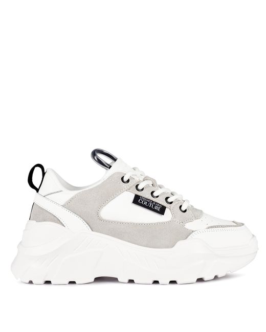 Versace Jeans Couture White Suede Logo Trainers
