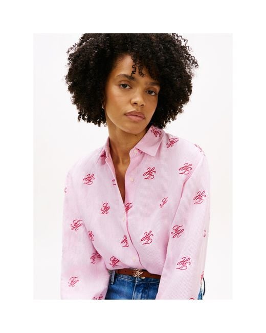 Tommy Hilfiger Pink Long Sleeve Plain Shirt