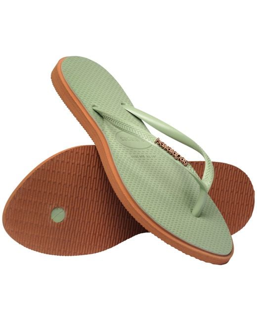 Havaianas Green Slim Point Flip Flops