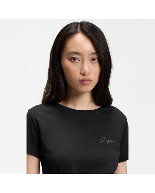 Boss Black Short Sleeve T-Shirt With Script Logo (Elove)