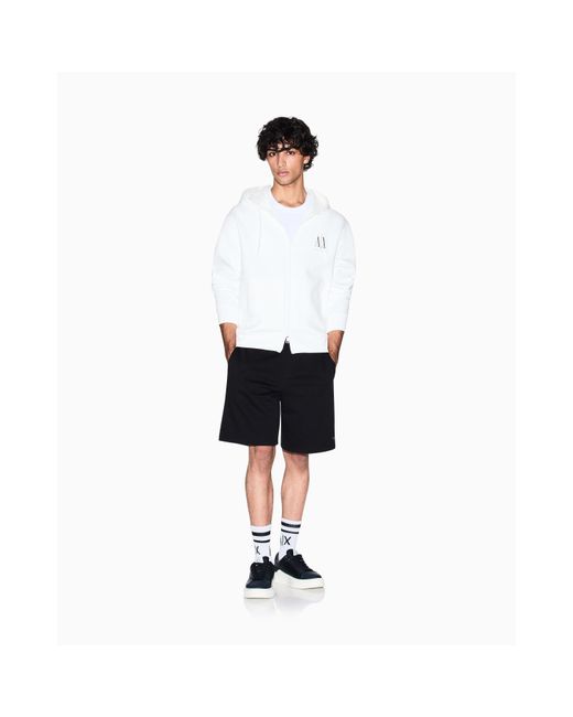 ARMANI EXCHANGE Black Fleece Jogger Shorts for men