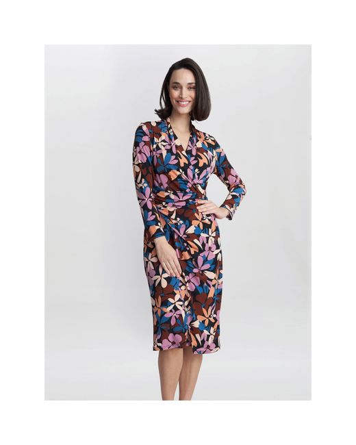 Gina Bacconi Blue Isobel Jersey Wrap Dress