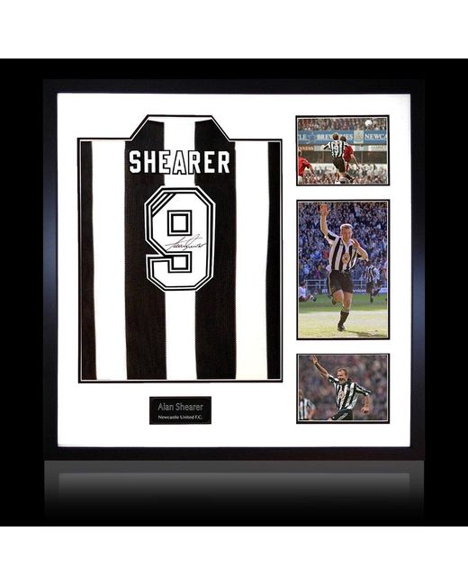 The Fan Cave Black Alan Shearer Signed Retro Newcastle United Shirt E