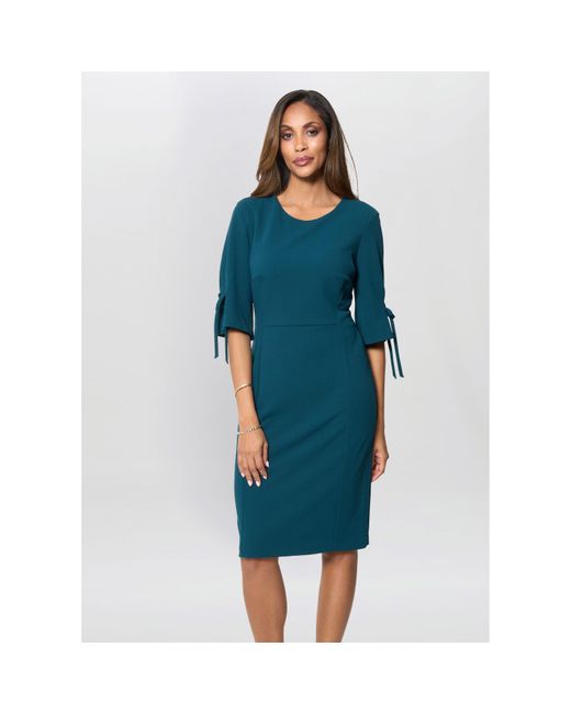 Gina Bacconi Blue Gilly 3/4 Sleeve Structured Dress