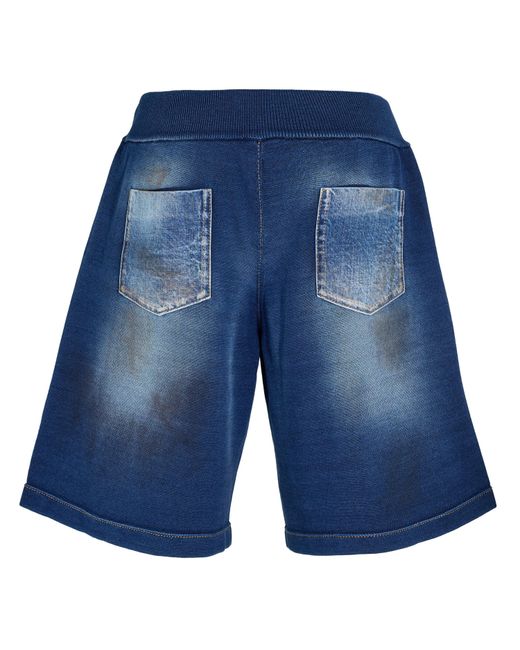 DSquared² Blue Dsq Fleece Jogger Shorts for men