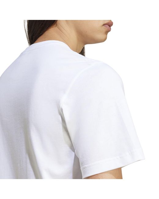 Adidas White Graphic Logo T-Shirt for men