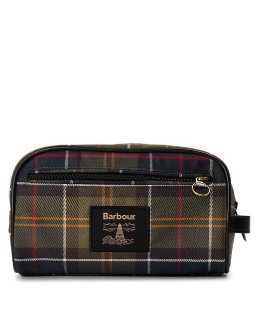 Barbour Black Tartan Washbag for men
