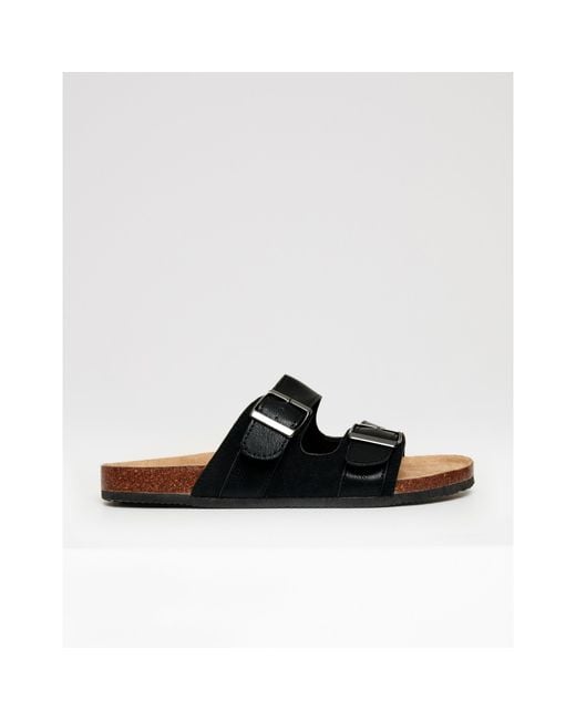 Threadbare Black Atticus Flat Sandal for men