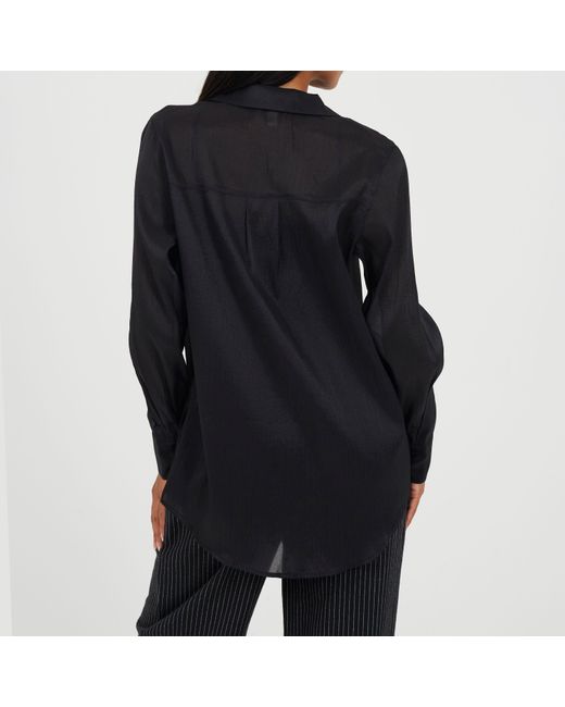 Brave Soul Black Brave Long Sleeve Plain Shirt With Chest Pocket
