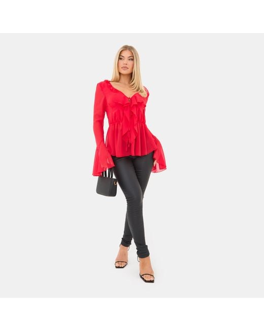 I Saw It First Red Ruffle Top
