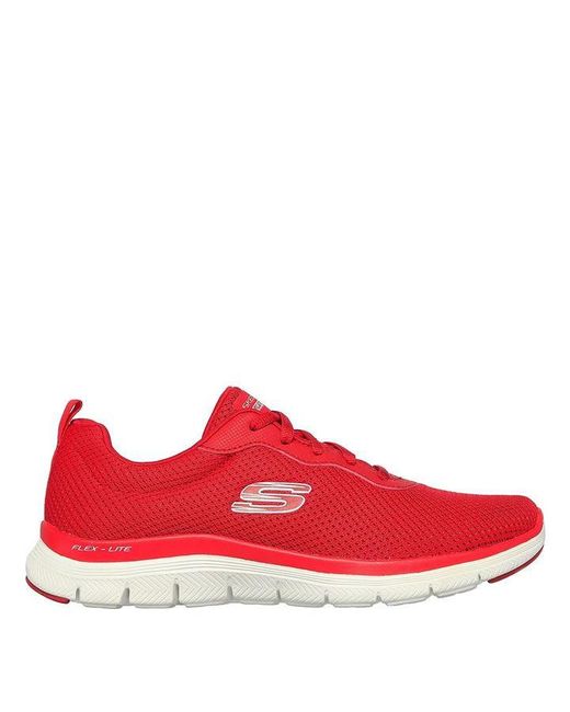 Skechers Red Flex Appeal Brilliant View Trainers Ladies