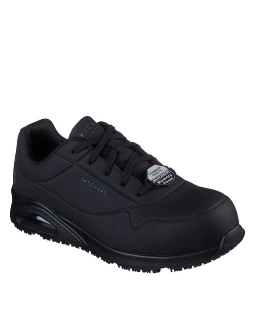 Skechers Blue Lace Up Athletic Safety Steel Toe Cap Boots for men