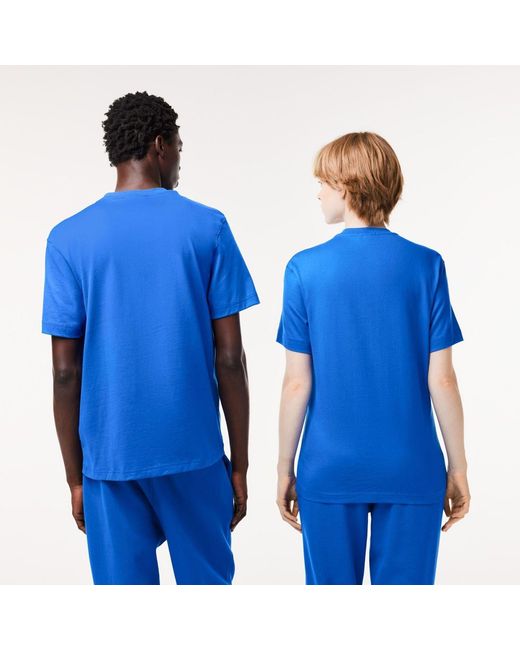 Lacoste Blue Relaxed Fit Signiature Print T-Shirt for men