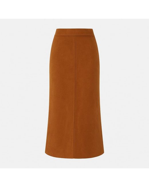 I Saw It First Brown Faux Suede Midi Skirt