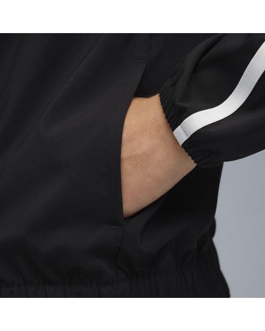 PUMA Black Floral Ribbon Woven Full Zip Tracksuit Top