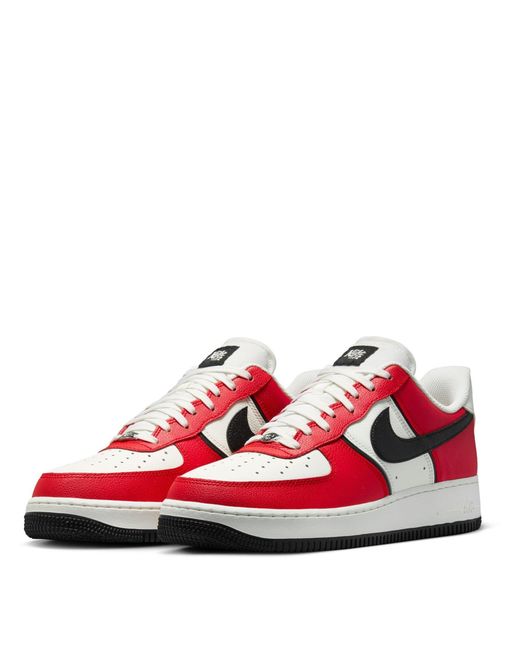 Nike Red Air Force 1 07 Shoes for men