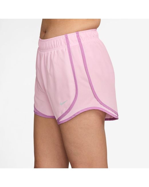 Nike Pink Tempo Dri-Fit Mid-Rise Brief-Lined Running Shorts