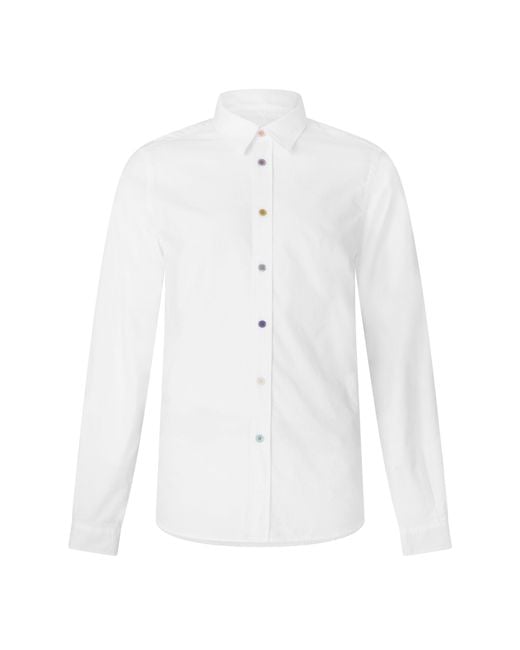 Paul Smith White Ps Multi Button Ls Sn64 for men