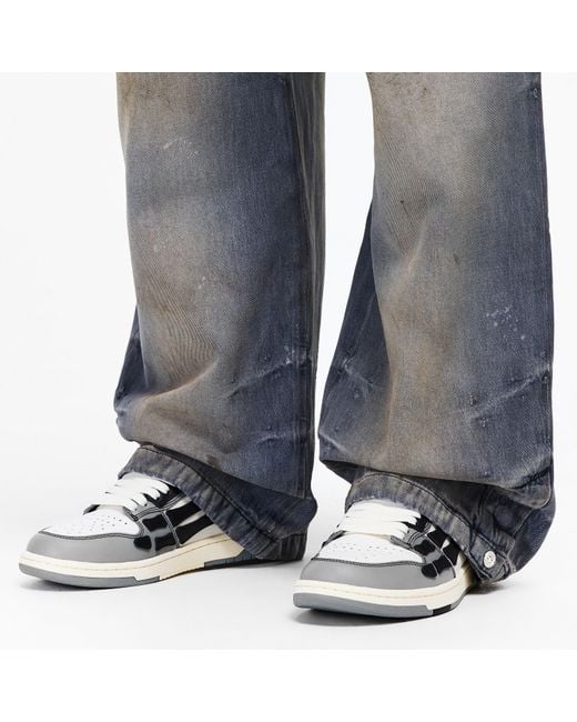 Amiri Blue Skel Low Top Leather Sneakers for men