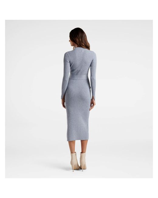 Forever New Blue Grayson Midi Knit Dress