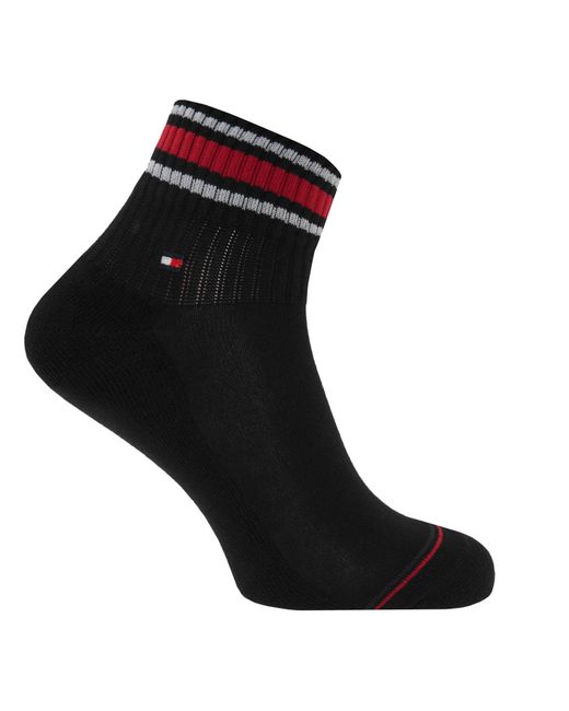 Tommy Hilfiger Black 3 Pack Sportsquartersocks for men
