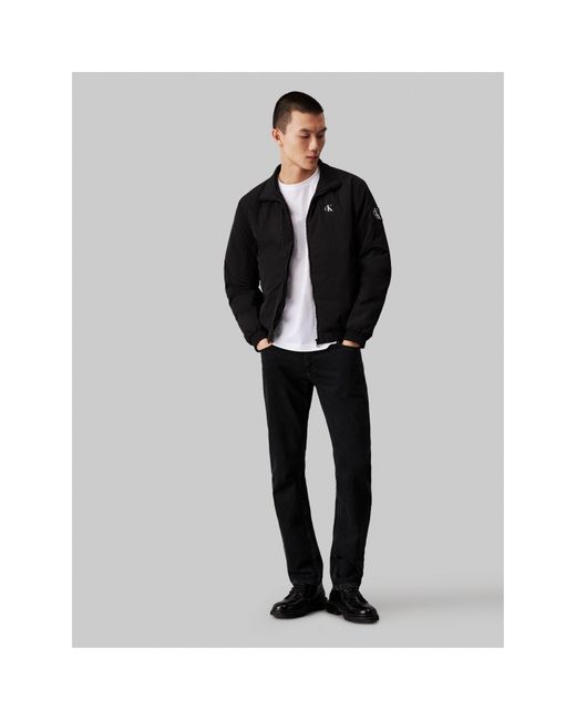 Calvin Klein Black Padded Recycled Harrington Jacket for men
