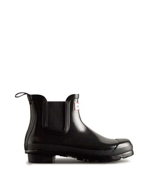 Hunter Black Original Chelsea Gloss Boot