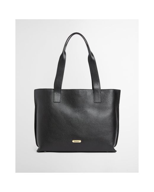 Barbour Black Alder Leather Tote Bag