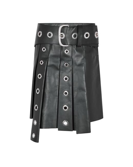 Off-White c/o Virgil Abloh Black High-Rise Leather Shorts