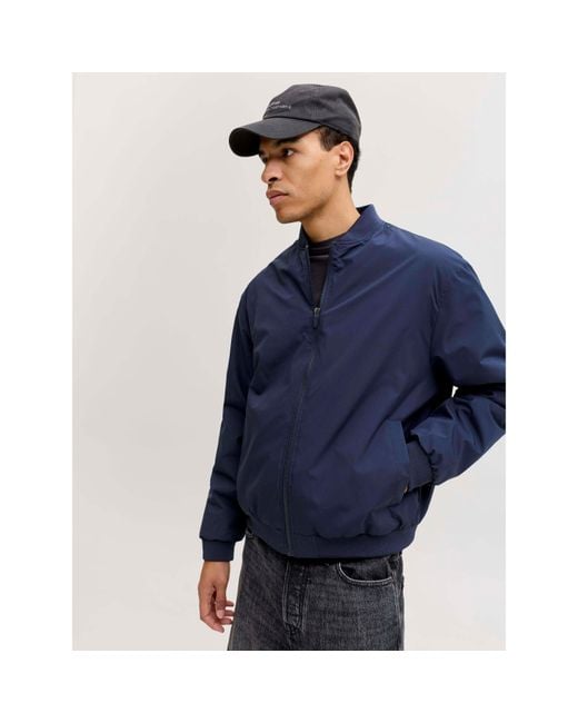 Jack & Jones Blue Charge Bomber Jacket for men