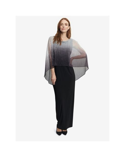 Gina Bacconi Black Avigail Long Ombre Popover Dress