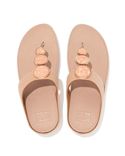 Fitflop Pink Fit Flop Halo Shimmer Toe-Post Sandals