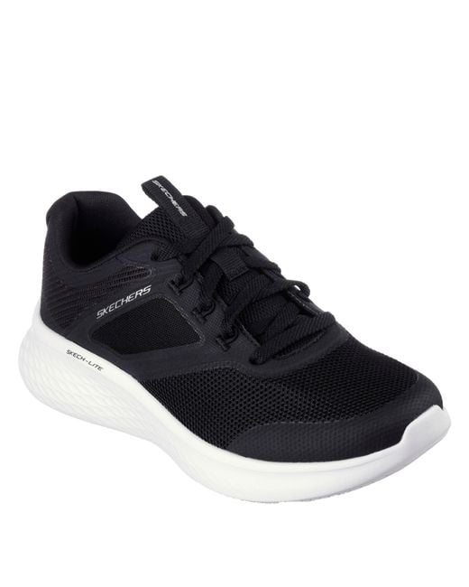 Skechers Blue Hotmelt Overlay Mesh Lace Up W Slip On Trainers