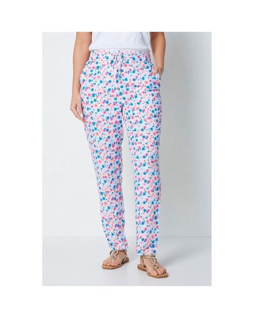 Be You Blue Straight Leg Floral Trousers