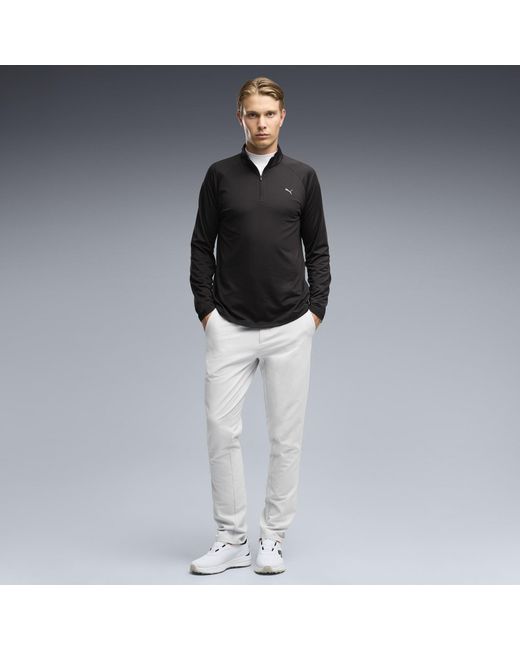 PUMA Black Pure Grid 1/4 Zip Pullover for men
