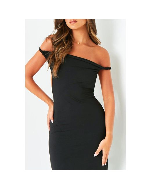 Missy Empire Black Twist Back Slinky Maxi Dress