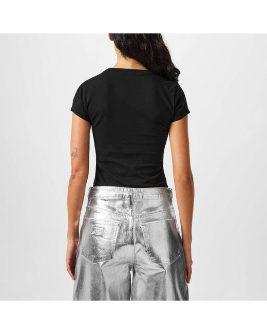 DKNY Black Logo Crop Top