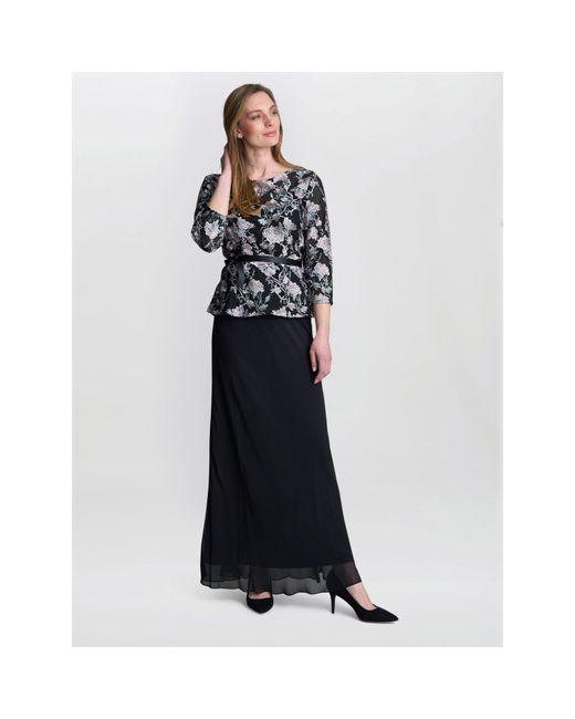 Gina Bacconi Blue Bernice Chiffon Maxi Skirt