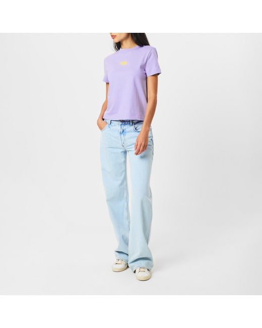 Calvin Klein Purple Short Sleeve Flocked Logo Cotton T-Shirt