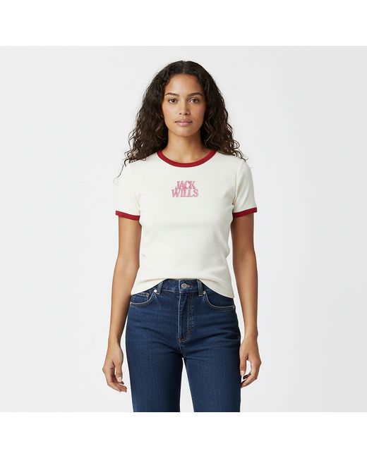 Jack Wills White Pop Graphic Baby Slim Fit T-Shirt