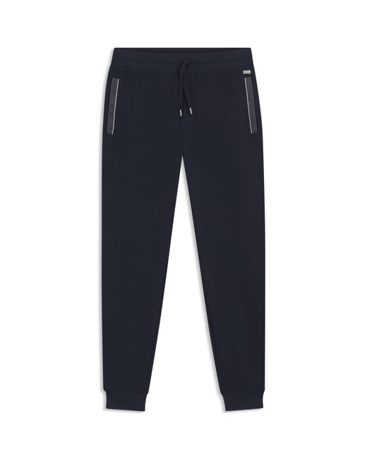 Boss Blue Logo Tapered Jogging Bottoms for men