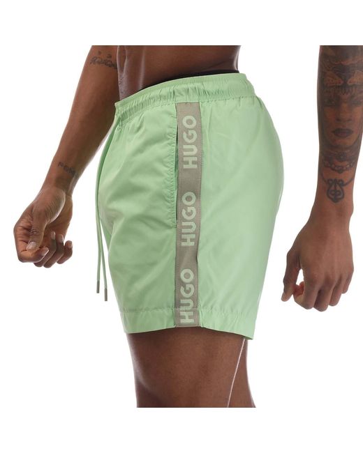 HUGO Green Fab Logo Tape Swim Shorts for men