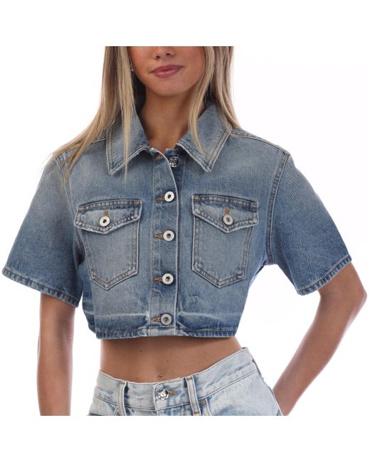 Off-White c/o Virgil Abloh Blue Corporate Cropped Shirt