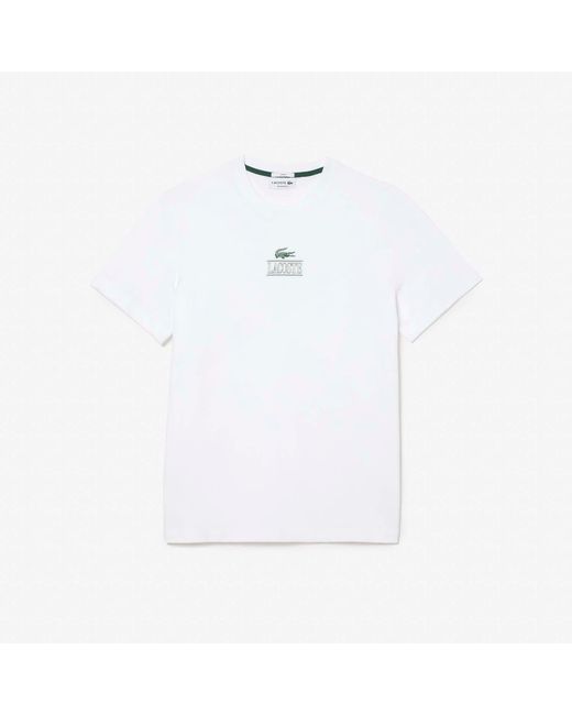 Lacoste White Heavy Cotton T-shirt for men