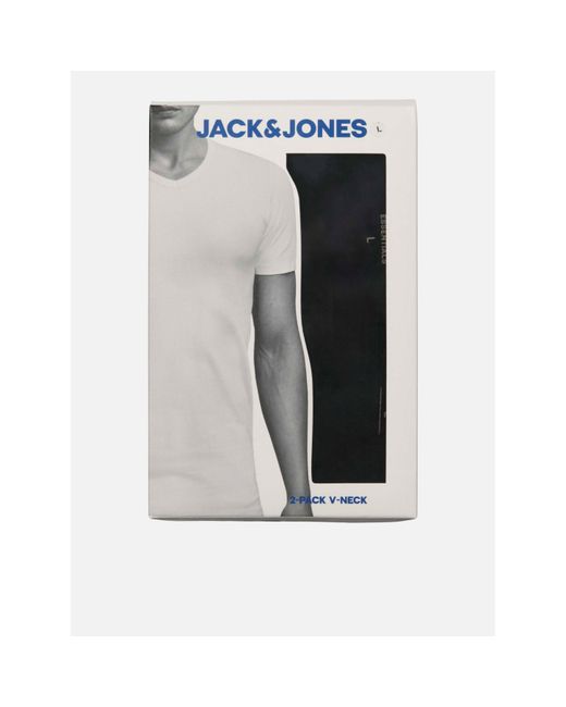 Jack & Jones Black 2-Pack V-Neck T-Shirt for men